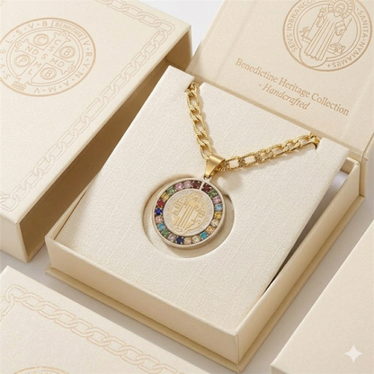 Collar con medalla de San Benito