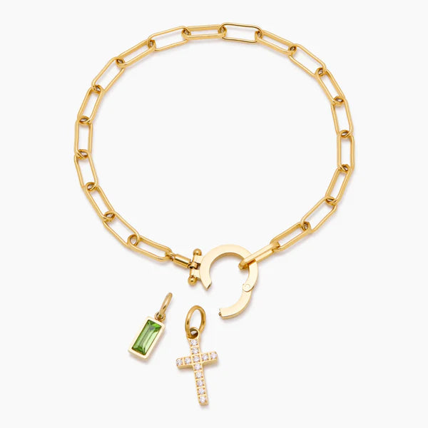 Pulsera Cruz + Piedra Natal | Elige Tu Mes | Cora Dei